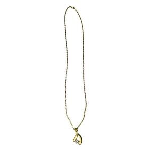 Gold Teardrop Pendant‎ Necklace with Delicate Link Chain